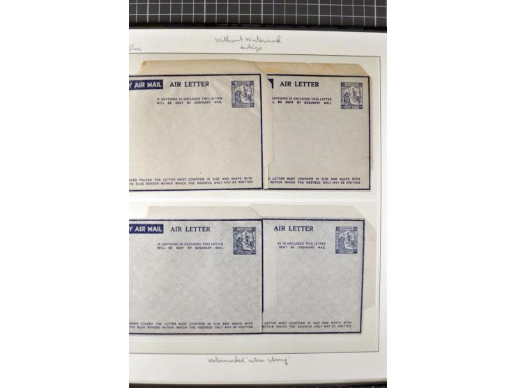 2 volumes specialized collection of postcards, wrappers, lettercards and air letters, incl. several rare items as PC1a, PC2 i