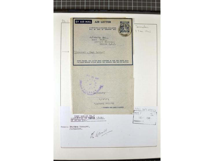 2 volumes specialized collection of postcards, wrappers, lettercards and air letters, incl. several rare items as PC1a, PC2 i