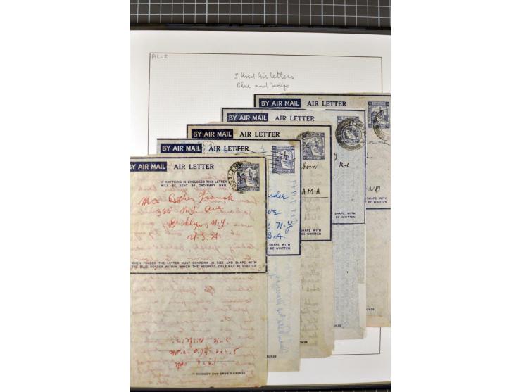 2 volumes specialized collection of postcards, wrappers, lettercards and air letters, incl. several rare items as PC1a, PC2 i
