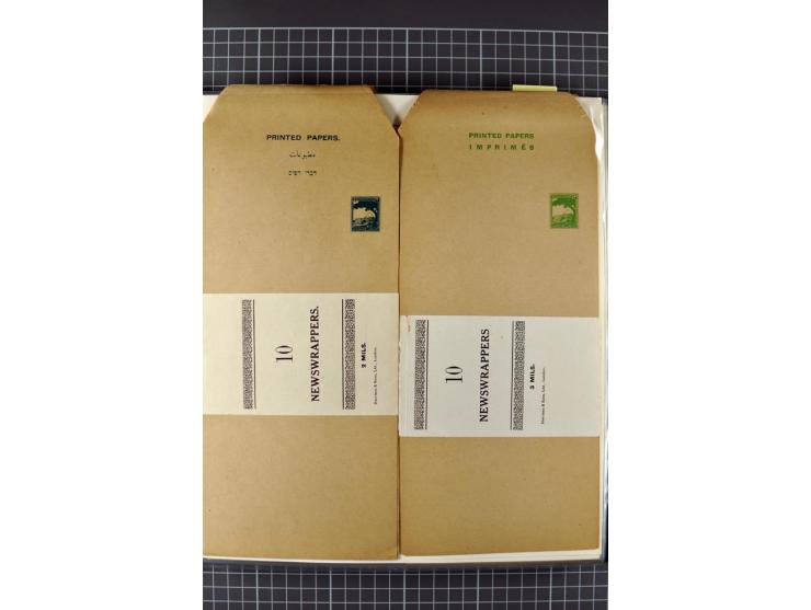 2 volumes specialized collection of postcards, wrappers, lettercards and air letters, incl. several rare items as PC1a, PC2 i