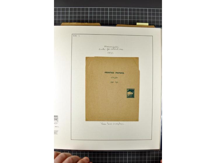 2 volumes specialized collection of postcards, wrappers, lettercards and air letters, incl. several rare items as PC1a, PC2 i
