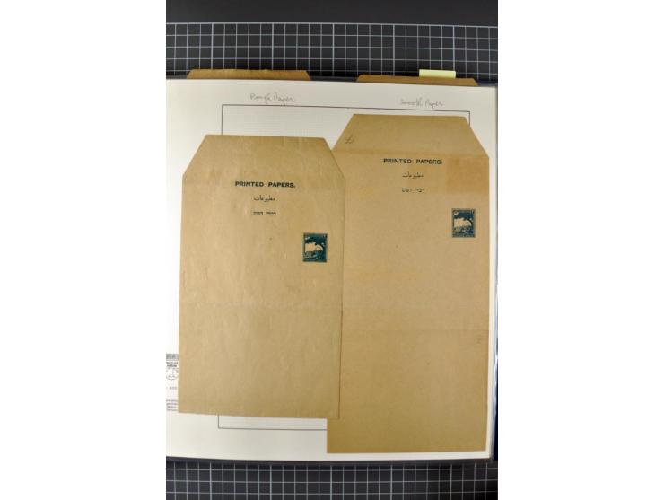 2 volumes specialized collection of postcards, wrappers, lettercards and air letters, incl. several rare items as PC1a, PC2 i