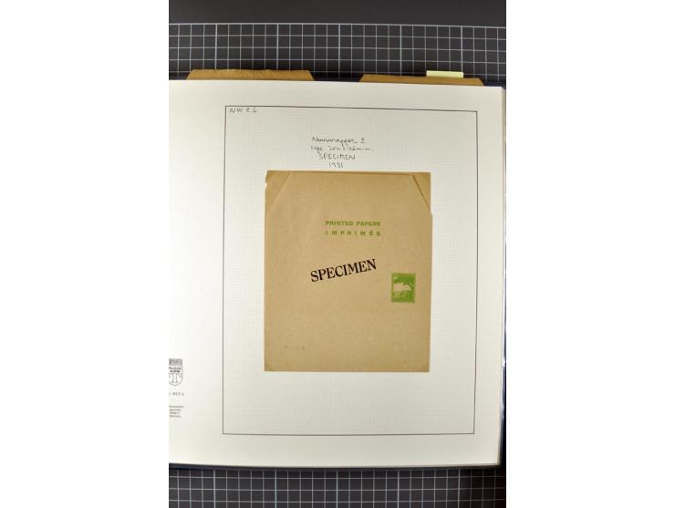2 volumes specialized collection of postcards, wrappers, lettercards and air letters, incl. several rare items as PC1a, PC2 i