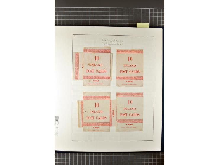 2 volumes specialized collection of postcards, wrappers, lettercards and air letters, incl. several rare items as PC1a, PC2 i