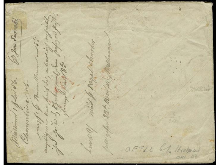 SÜDAUSTRALIEN: 1852, Oktogon-Umschlag 5 Silbergroschen lila im Großformat mit Zufrankatur 1 Silbergroschen auf rosa und waage