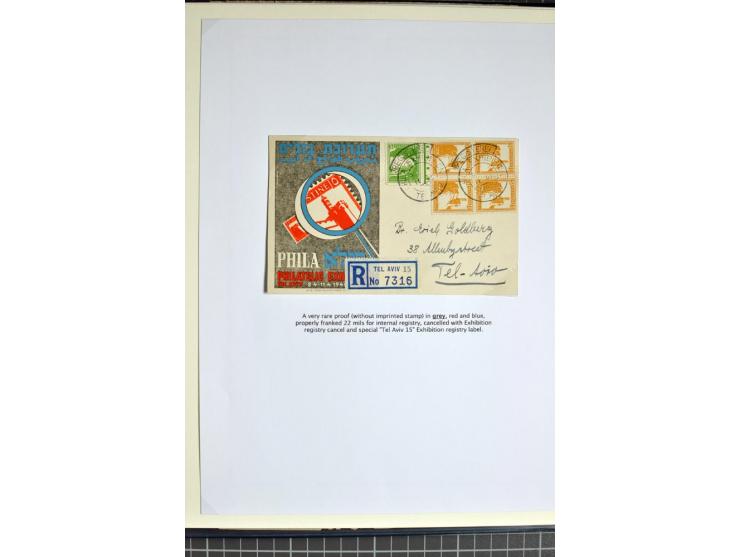 1945, PHILA Exhibition, small specialized collection incl. rare presentation book, official program, a range of the special p