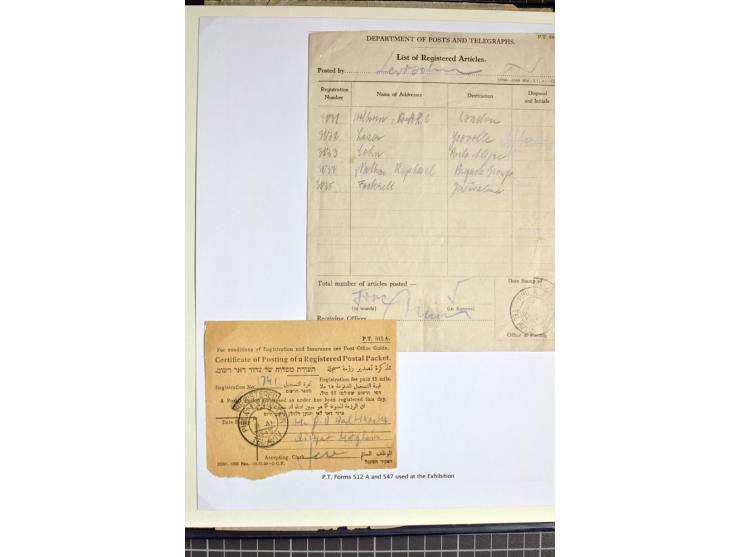 1945, PHILA Exhibition, small specialized collection incl. rare presentation book, official program, a range of the special p