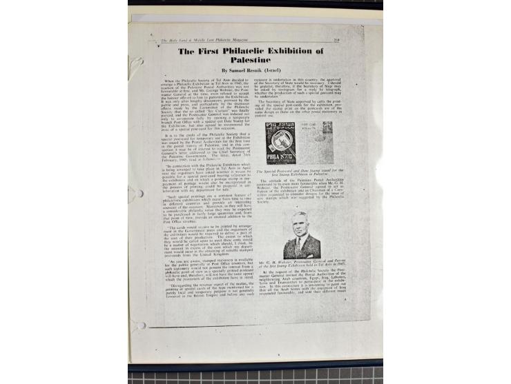 1945, PHILA Exhibition, small specialized collection incl. rare presentation book, official program, a range of the special p
