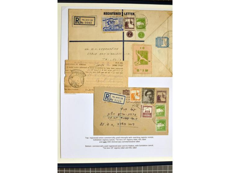 1945, PHILA Exhibition, small specialized collection incl. rare presentation book, official program, a range of the special p