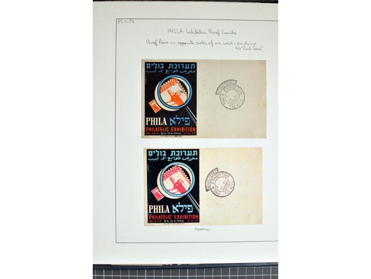 1945, PHILA Exhibition, small specialized collection incl. rare presentation book, official program, a range of the special p
