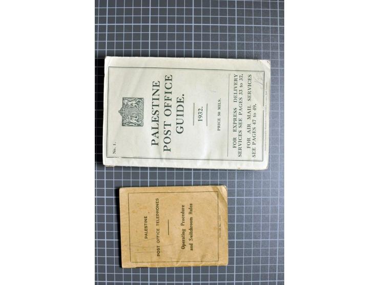 Literature, small lot of mostly postal handbooks as "Palestine Post Office Guide' of 1932 and 1948