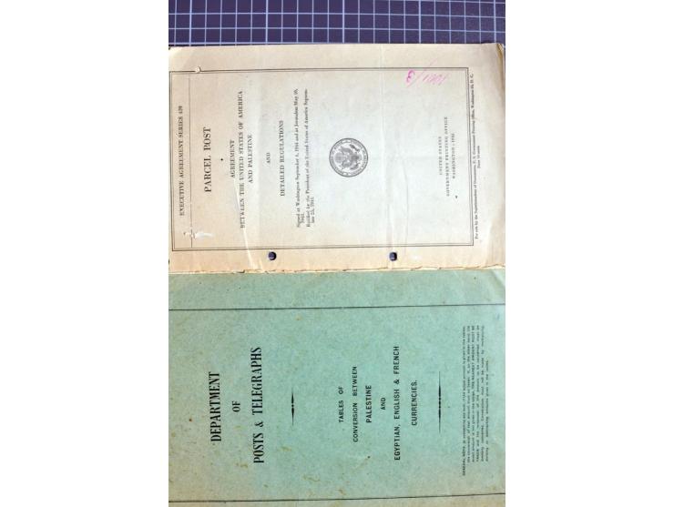 Literature, small lot of mostly postal handbooks as "Palestine Post Office Guide' of 1932 and 1948