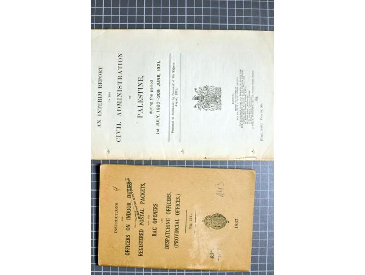 Literature, small lot of mostly postal handbooks as "Palestine Post Office Guide' of 1932 and 1948