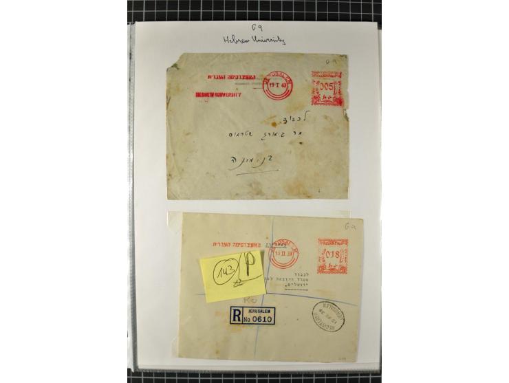 Postal meters on 12 entires, partly different denominations and advertisings, incl. one registered cover
