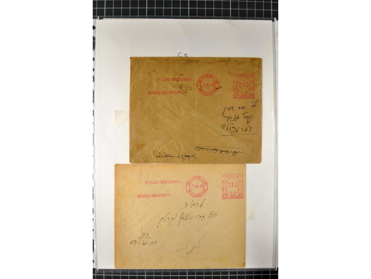 Postal meters on 12 entires, partly different denominations and advertisings, incl. one registered cover