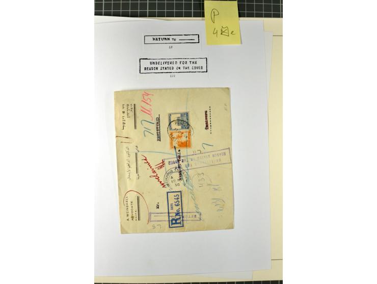 HAIFA: Post office handstamps, extensive collection with well over 200 letters and cards, many pieces, single stamps and post