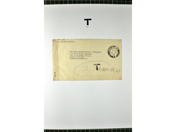 HAIFA: Post office handstamps, extensive collection with well over 200 letters and cards, many pieces, single stamps and post