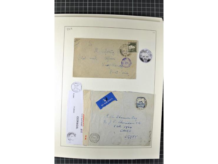 HAIFA: Post office handstamps, extensive collection with well over 200 letters and cards, many pieces, single stamps and post