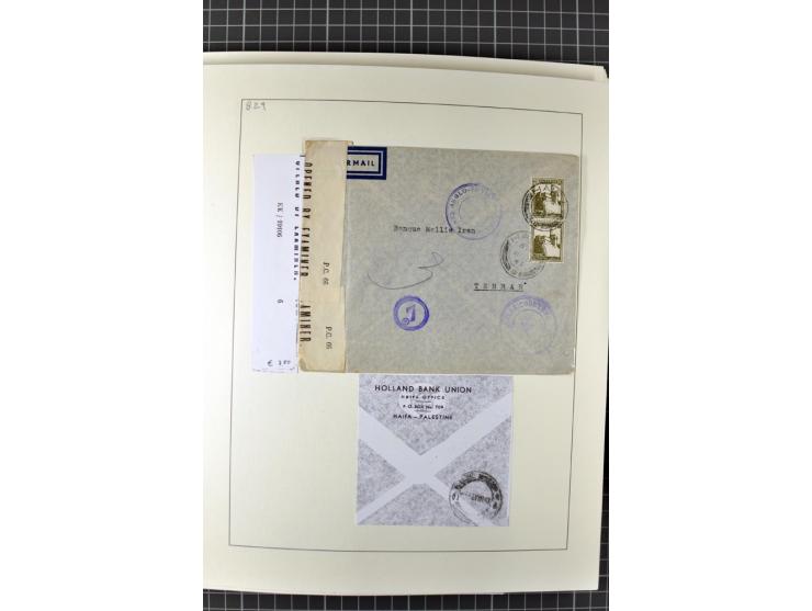 HAIFA: Post office handstamps, extensive collection with well over 200 letters and cards, many pieces, single stamps and post