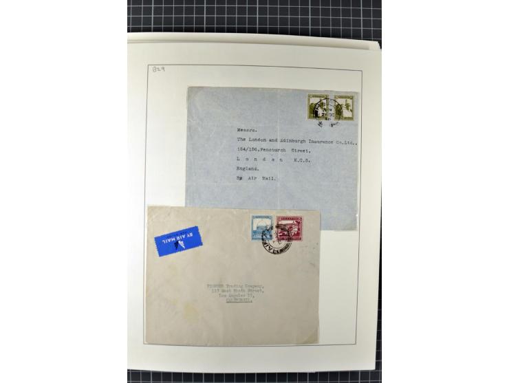 HAIFA: Post office handstamps, extensive collection with well over 200 letters and cards, many pieces, single stamps and post