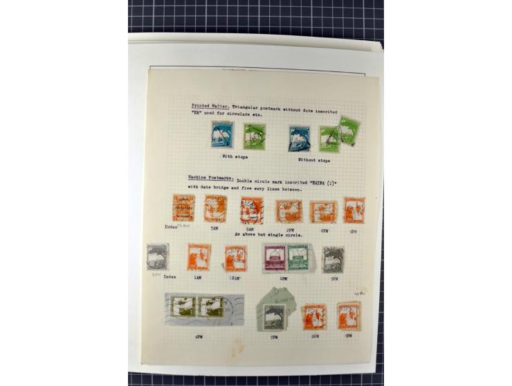 HAIFA: Post office handstamps, extensive collection with well over 200 letters and cards, many pieces, single stamps and post