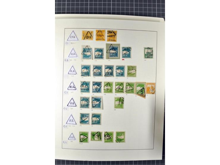 HAIFA: Post office handstamps, extensive collection with well over 200 letters and cards, many pieces, single stamps and post
