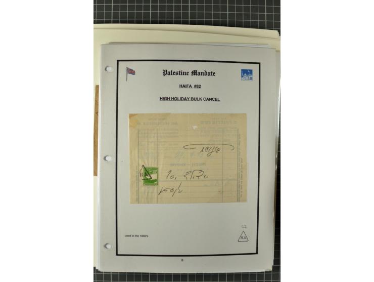 HAIFA: Post office handstamps, extensive collection with well over 200 letters and cards, many pieces, single stamps and post