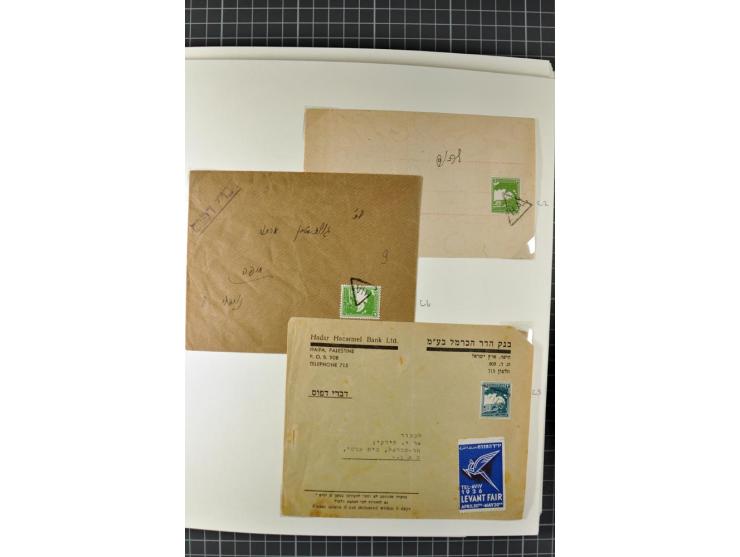 HAIFA: Post office handstamps, extensive collection with well over 200 letters and cards, many pieces, single stamps and post