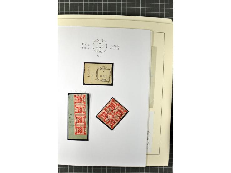 HAIFA: Post office handstamps, extensive collection with well over 200 letters and cards, many pieces, single stamps and post
