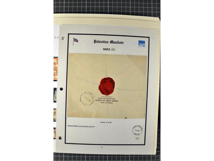HAIFA: Post office handstamps, extensive collection with well over 200 letters and cards, many pieces, single stamps and post