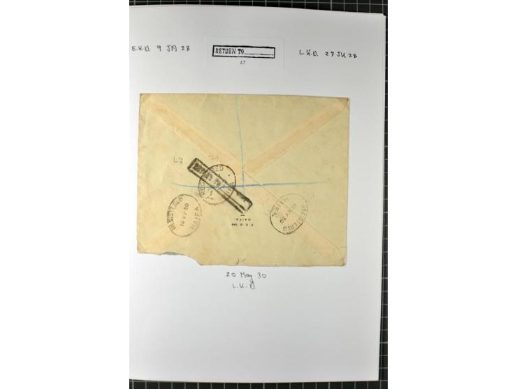 HAIFA: Post office handstamps, extensive collection with well over 200 letters and cards, many pieces, single stamps and post