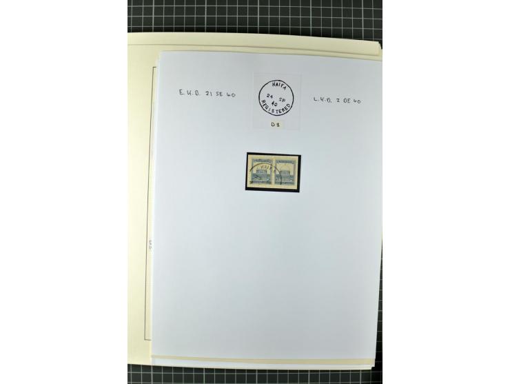 HAIFA: Post office handstamps, extensive collection with well over 200 letters and cards, many pieces, single stamps and post