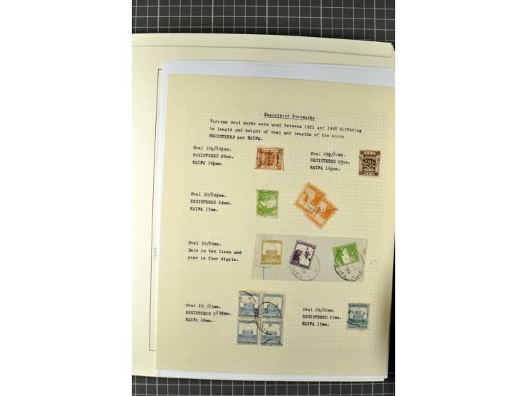 HAIFA: Post office handstamps, extensive collection with well over 200 letters and cards, many pieces, single stamps and post
