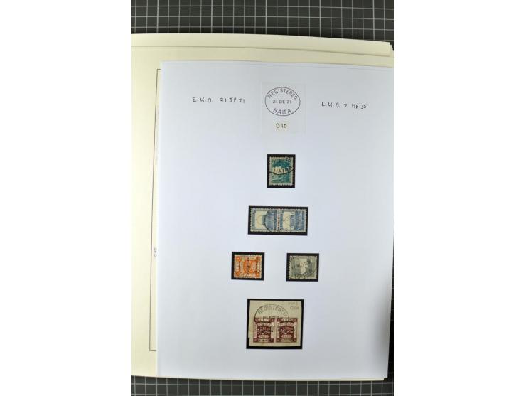 HAIFA: Post office handstamps, extensive collection with well over 200 letters and cards, many pieces, single stamps and post