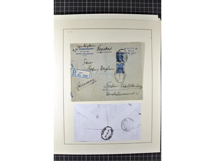 HAIFA: Post office handstamps, extensive collection with well over 200 letters and cards, many pieces, single stamps and post