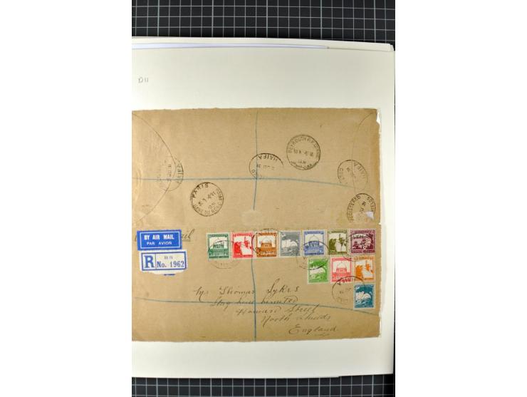HAIFA: Post office handstamps, extensive collection with well over 200 letters and cards, many pieces, single stamps and post