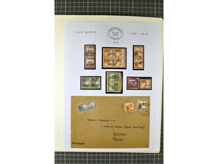HAIFA: Post office handstamps, extensive collection with well over 200 letters and cards, many pieces, single stamps and post