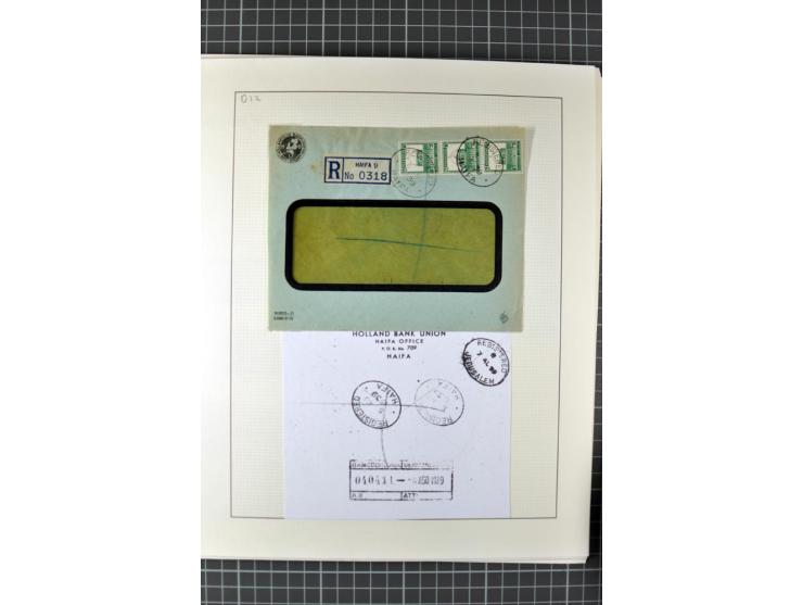 HAIFA: Post office handstamps, extensive collection with well over 200 letters and cards, many pieces, single stamps and post
