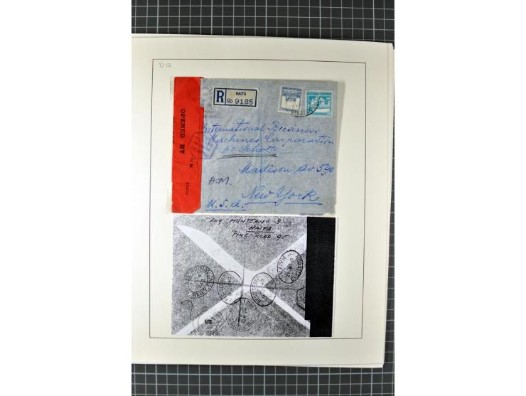 HAIFA: Post office handstamps, extensive collection with well over 200 letters and cards, many pieces, single stamps and post