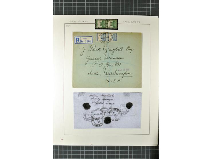 HAIFA: Post office handstamps, extensive collection with well over 200 letters and cards, many pieces, single stamps and post