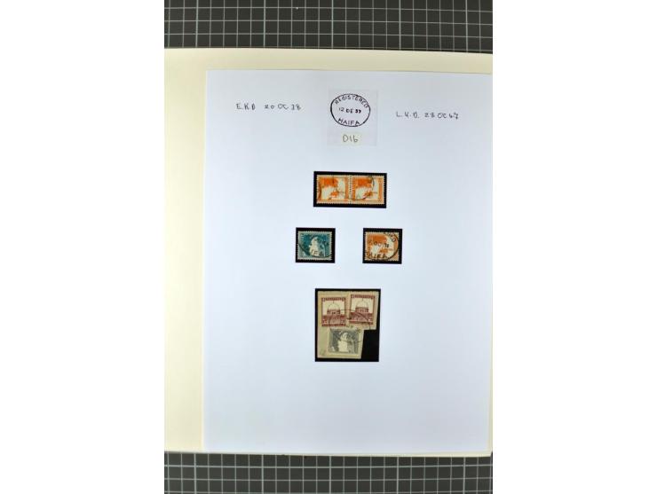 HAIFA: Post office handstamps, extensive collection with well over 200 letters and cards, many pieces, single stamps and post