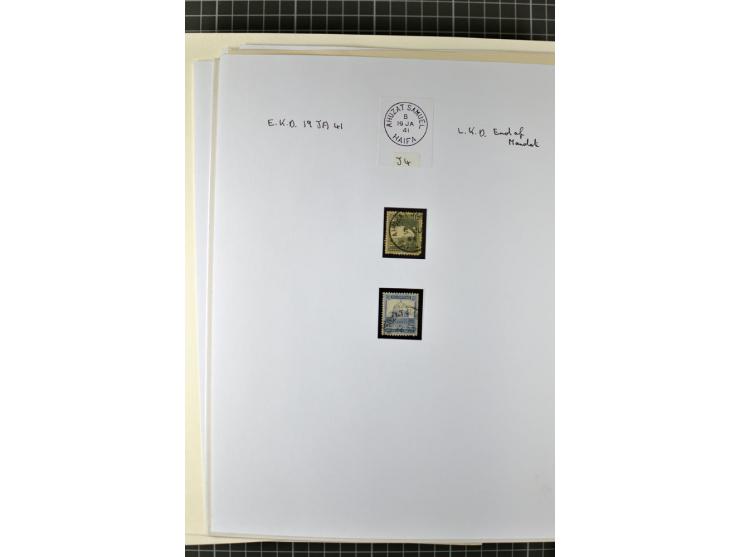 HAIFA: Post office handstamps, extensive collection with well over 200 letters and cards, many pieces, single stamps and post
