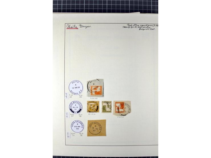 HAIFA: Post office handstamps, extensive collection with well over 200 letters and cards, many pieces, single stamps and post