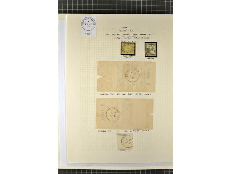 HAIFA: Post office handstamps, extensive collection with well over 200 letters and cards, many pieces, single stamps and post
