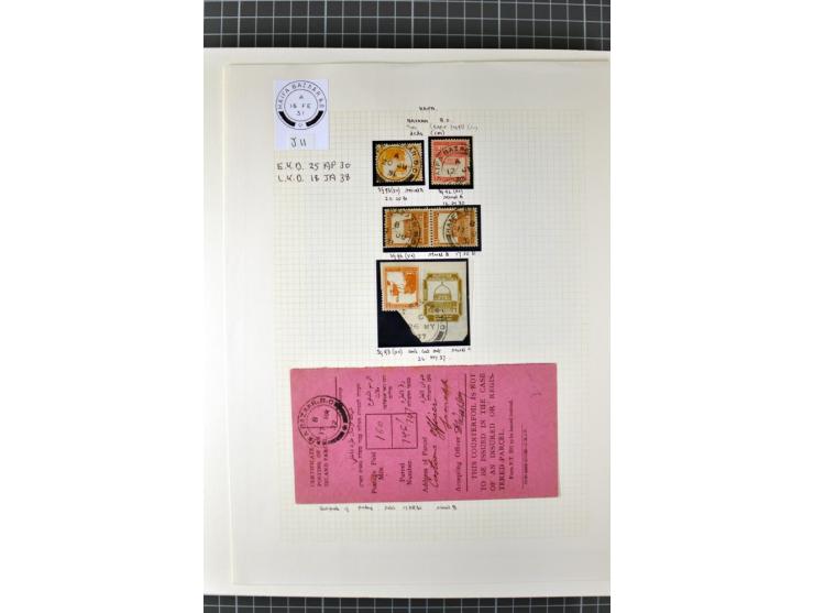 HAIFA: Post office handstamps, extensive collection with well over 200 letters and cards, many pieces, single stamps and post