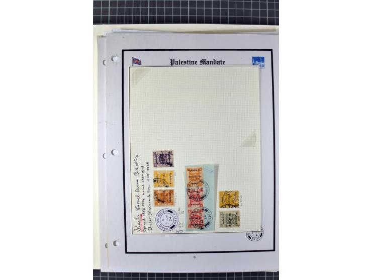 HAIFA: Post office handstamps, extensive collection with well over 200 letters and cards, many pieces, single stamps and post