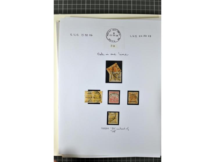 HAIFA: Post office handstamps, extensive collection with well over 200 letters and cards, many pieces, single stamps and post