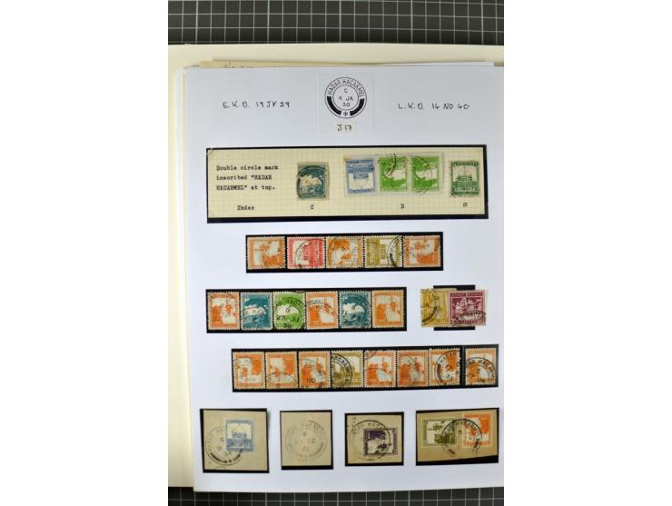 HAIFA: Post office handstamps, extensive collection with well over 200 letters and cards, many pieces, single stamps and post