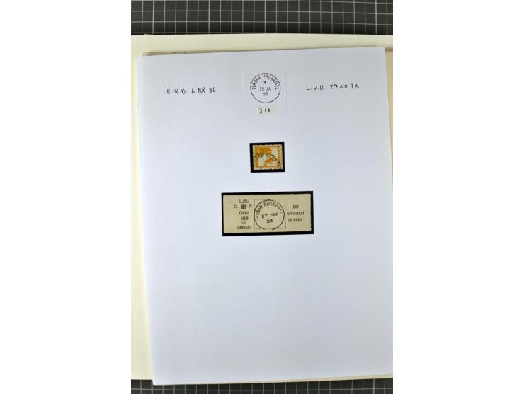 HAIFA: Post office handstamps, extensive collection with well over 200 letters and cards, many pieces, single stamps and post
