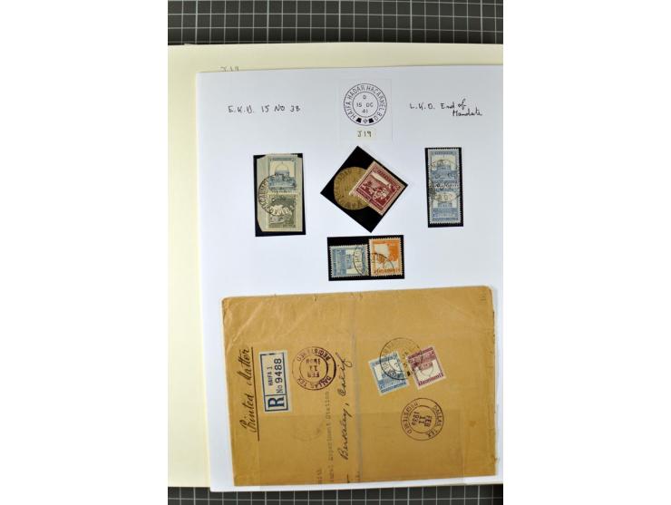HAIFA: Post office handstamps, extensive collection with well over 200 letters and cards, many pieces, single stamps and post